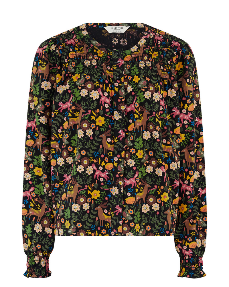 Julieta Forest Folklore Jersey Top