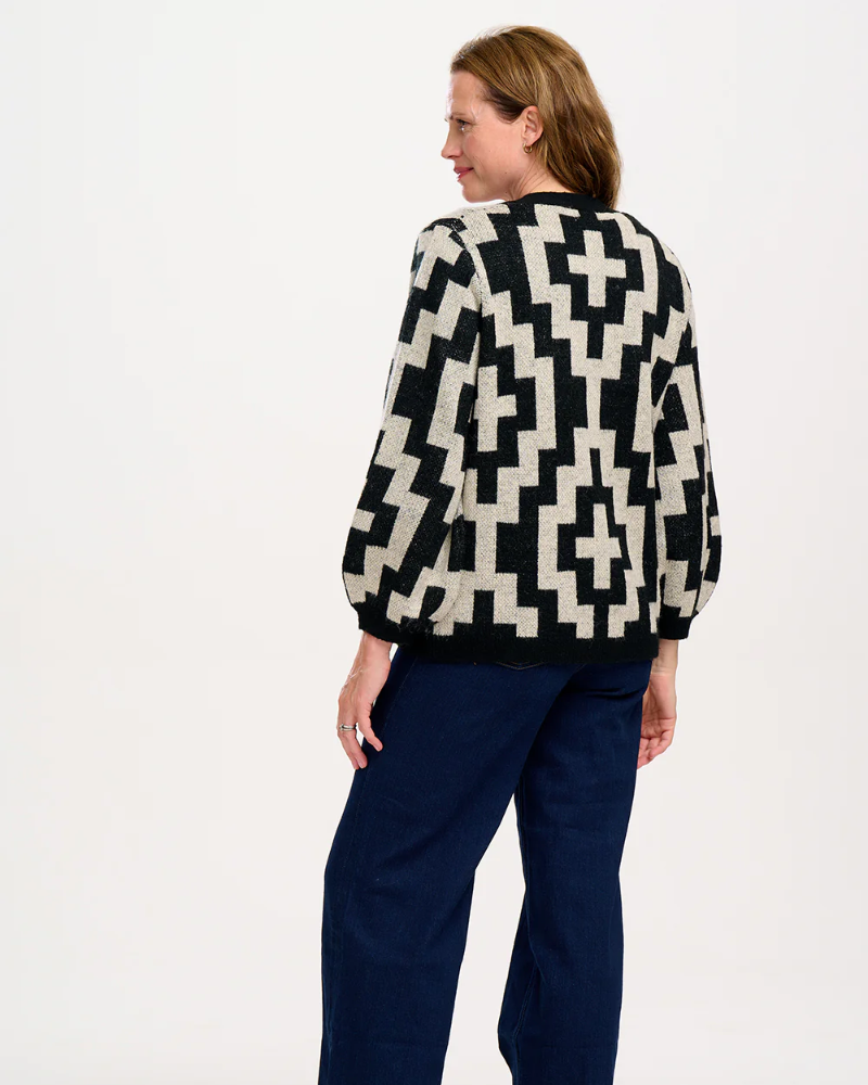Morganna Diamond Monochrome Cardigan by Sugarhill Brighton