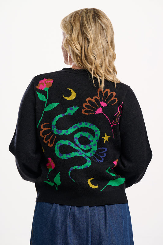 Adrian Cardigan In Snake Floral