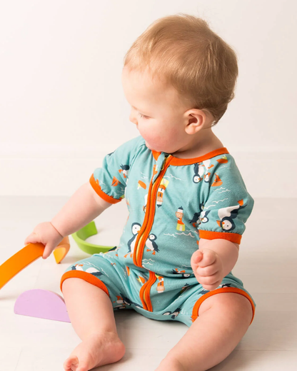 Kenzie Puffin Zip-Up Romper