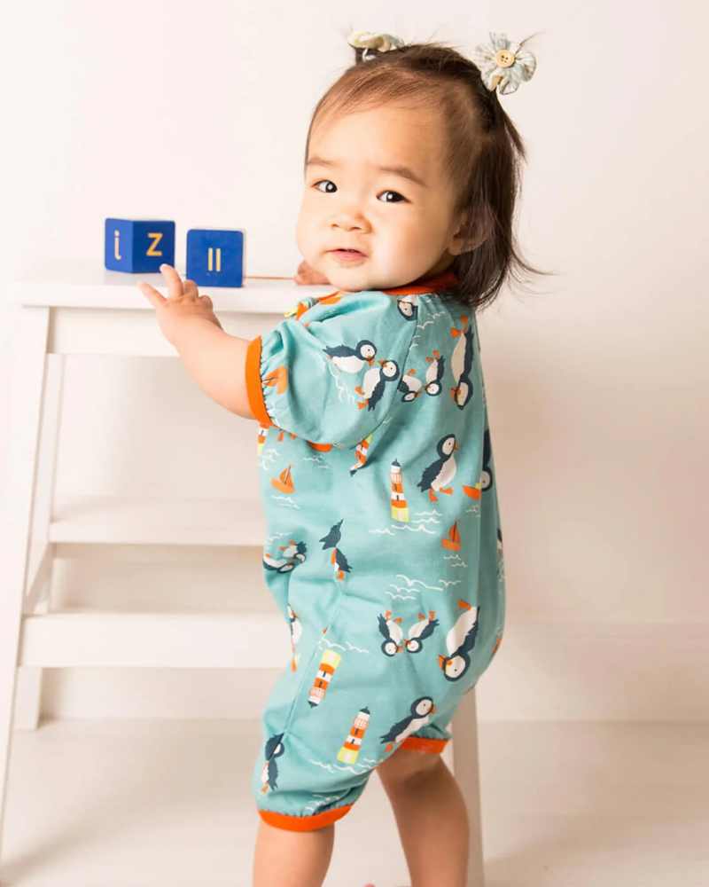 Kenzie Puffin Zip-Up Romper