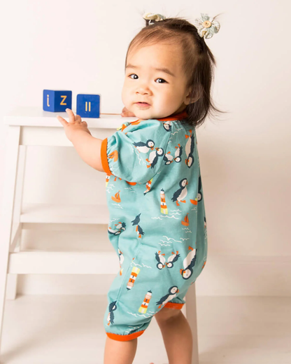 Kenzie Puffin Zip-Up Romper