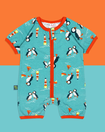 Kenzie Puffin Zip-Up Romper