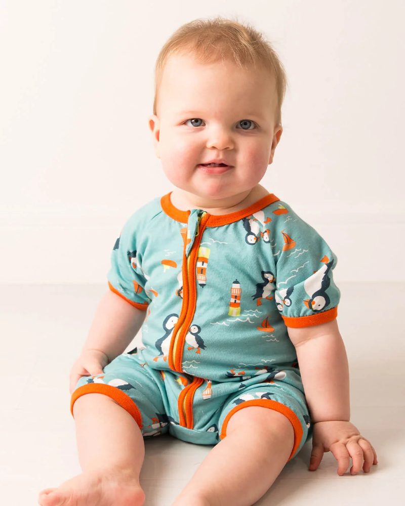Kenzie Puffin Zip-Up Romper