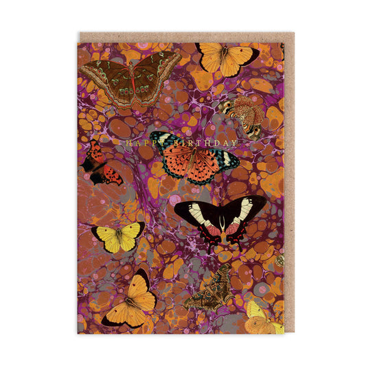 Marble Butterfly Birthday Card