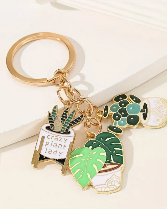 Crazy Plant Lady Key Ring