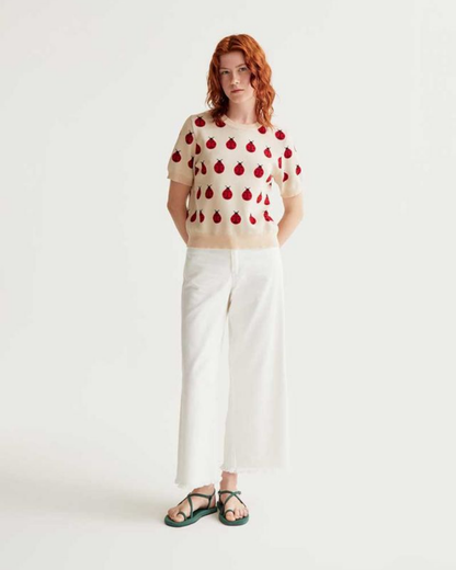 Ladybirds Knitted Jumper In Cream