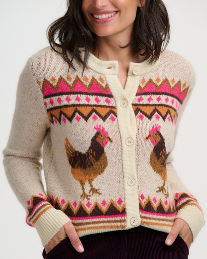 Larisa Country Chickens Cardigan