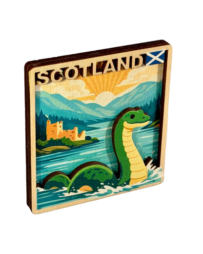 Loch Ness Monster 3D Wooden Magnet
