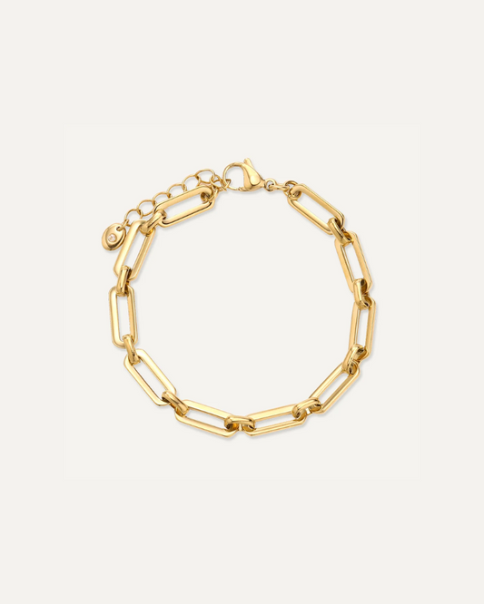 Olivia Large Paper Chain Gold Bracelet
