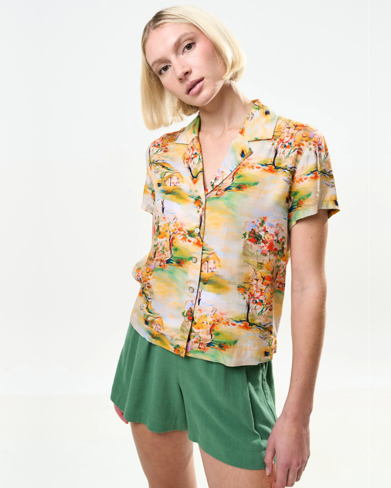 Marika Shirt Orient Landscape by Louche London