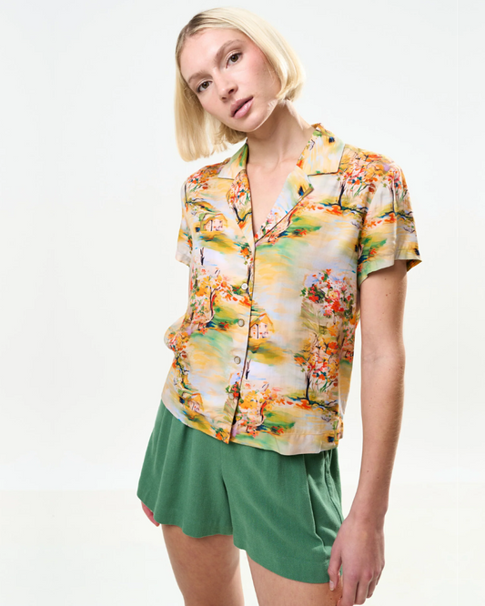 Marika Shirt Orient Landscape by Louche London