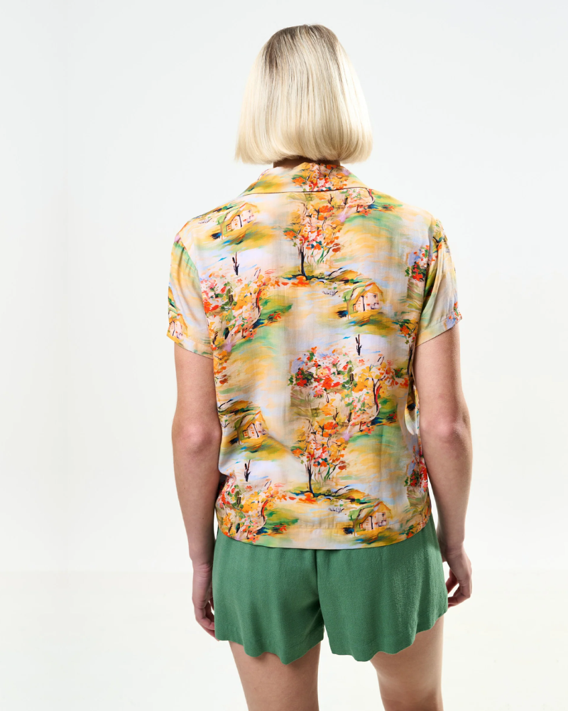 Marika Shirt Orient Landscape by Louche London