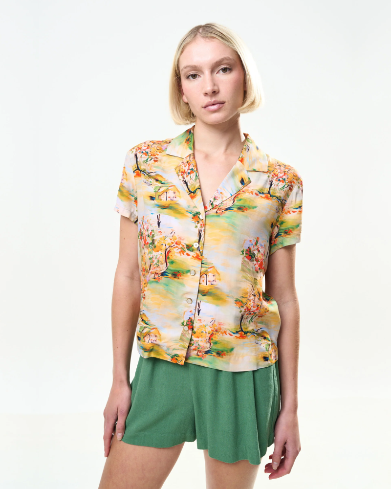 Marika Shirt Orient Landscape by Louche London