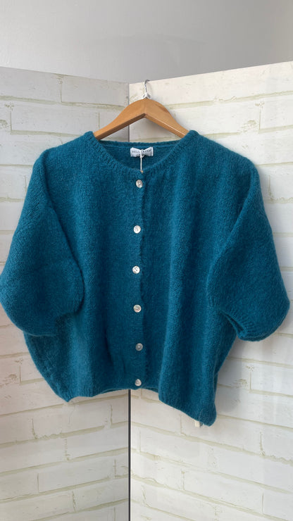 Mohair Cropped Sleeve Cardigan All Colours