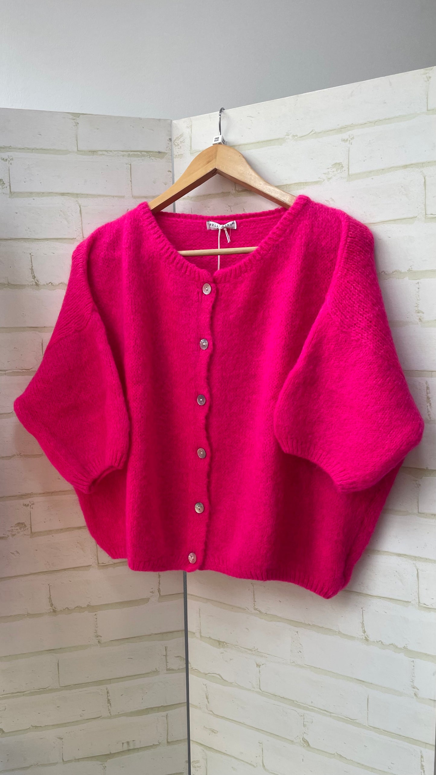 Mohair Cropped Sleeve Cardigan All Colours
