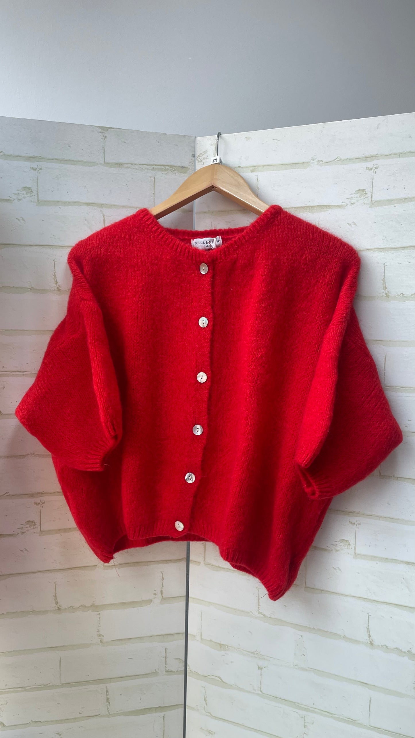 Mohair Cropped Sleeve Cardigan All Colours
