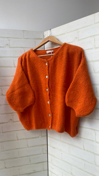 Mohair Cropped Sleeve Cardigan All Colours