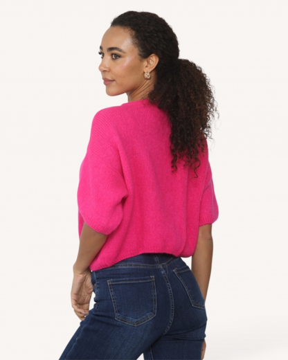 Mohair Cropped Sleeve Cardigan All Colours