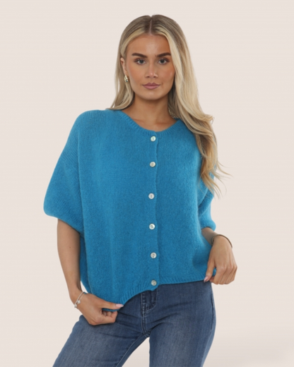 Mohair Cropped Sleeve Cardigan All Colours