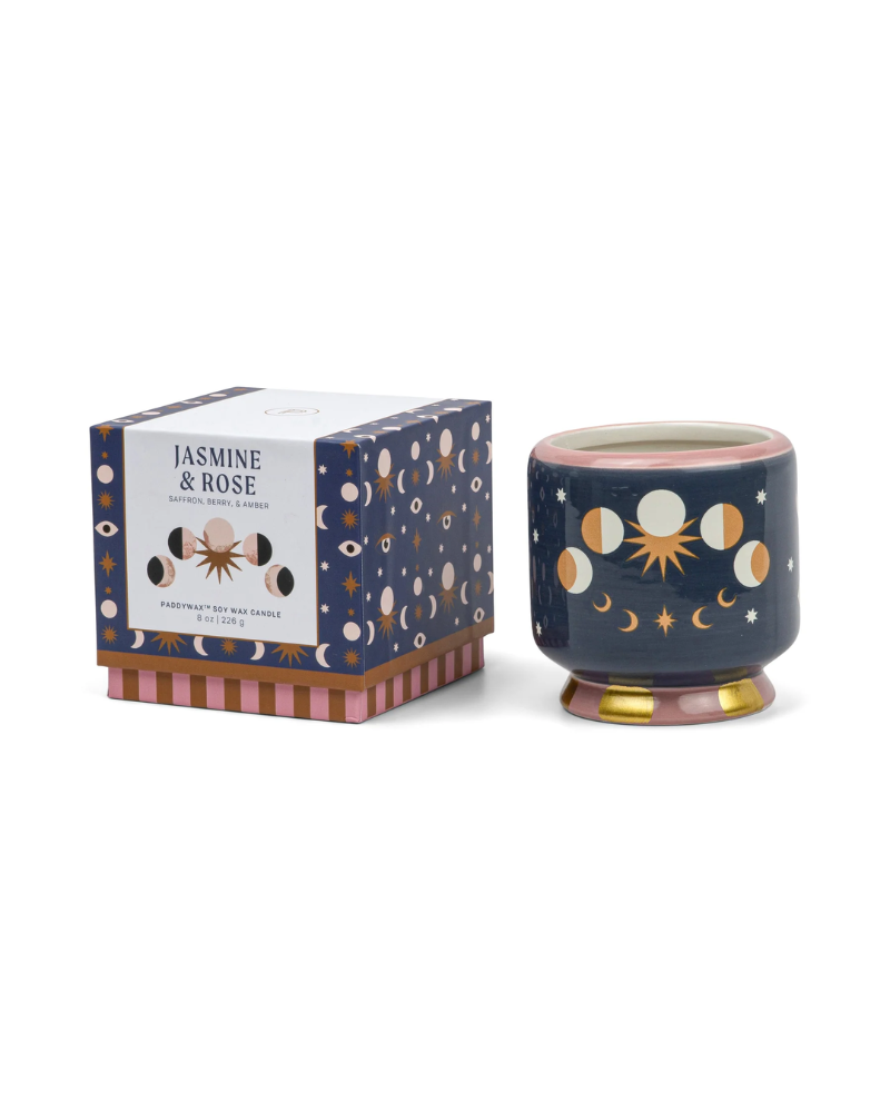 A Dopo Moon Phases Ceramic Candle Jasmine & Rose By Paddywax