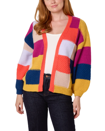 Multicolour Patchwork Knit Cardigan