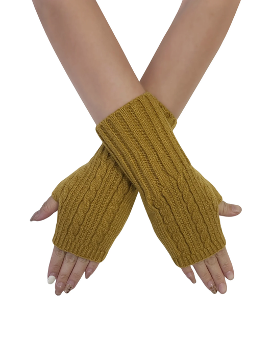 Cosy Long Knitted Wool Wrist Warmer Gloves