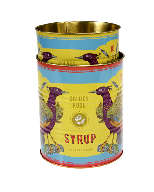 Golden Rose Syrup Storage Tins Set Of 2