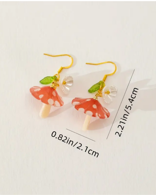 Mushroom Leaf Acrylic Earrings