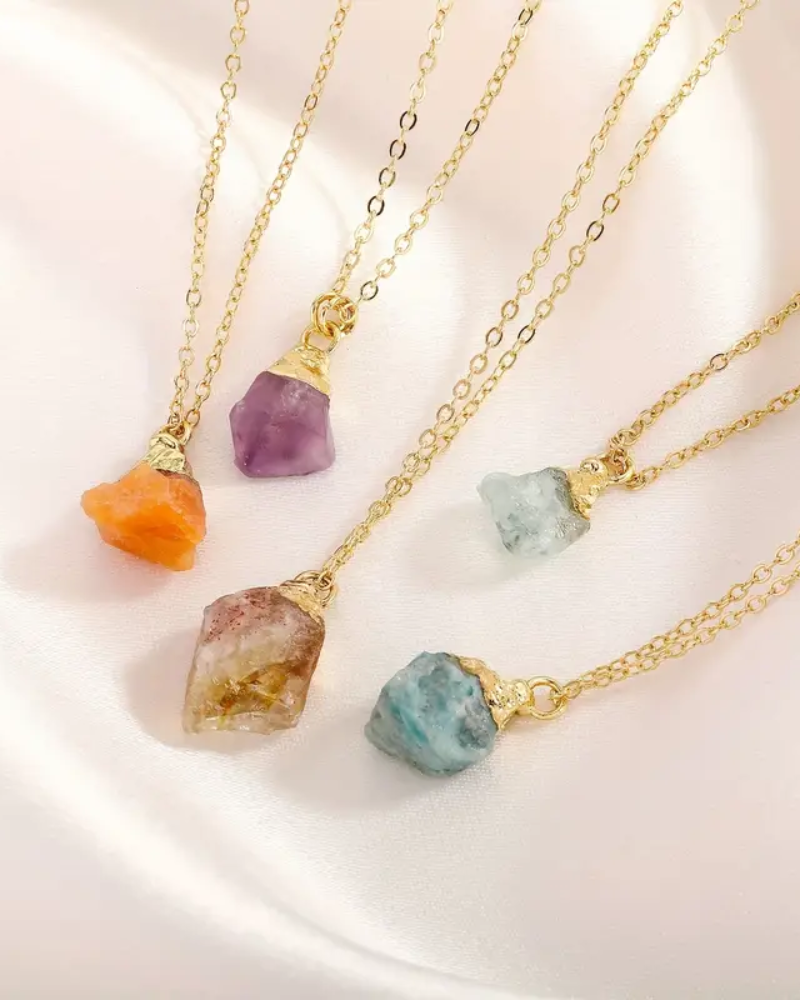 Natural Raw Gemstone Necklaces Assorted
