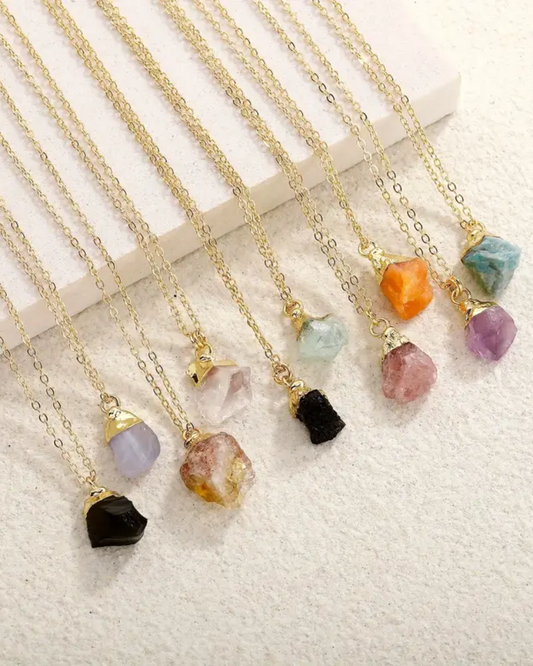 Natural Raw Gemstone Necklaces Assorted