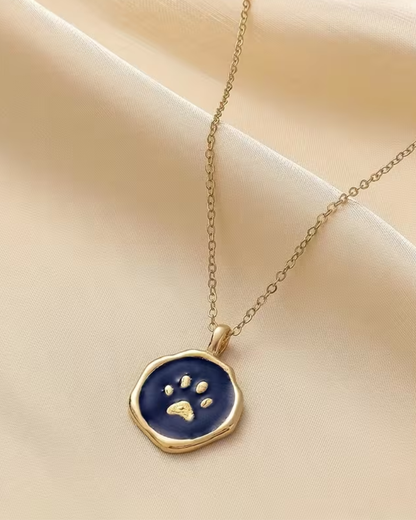 Pets Paw Enamel Charm Pendant Necklace