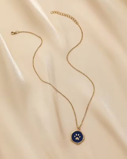 Pets Paw Enamel Charm Pendant Necklace