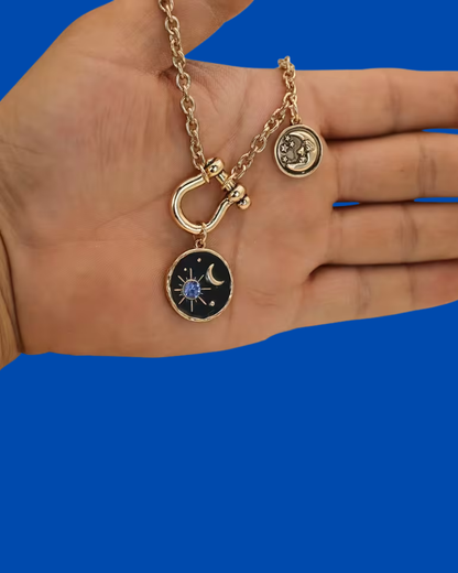 Boho Sun And Moon Celestial Necklace
