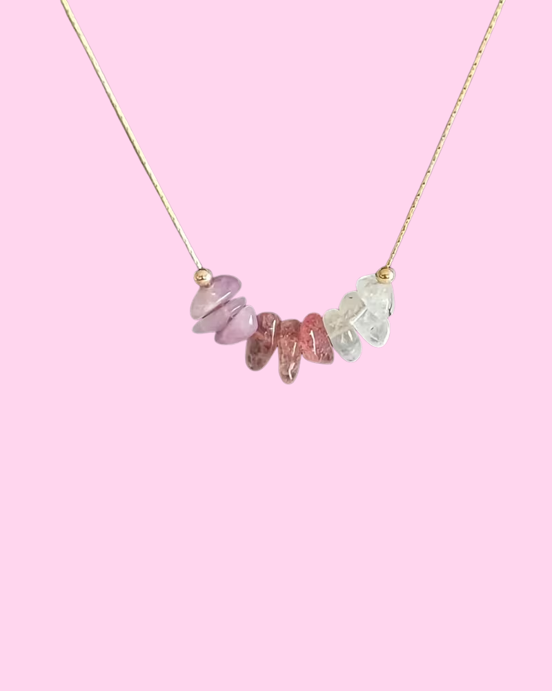 7 Chakra Necklace in Pink
