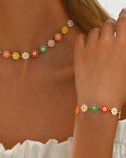 Rainbow Daisy Chain Bracelet