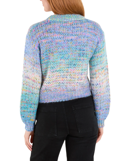 Ombre Soft Knit Cropped Jumper in Blue