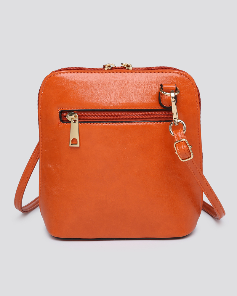 Zip Around Vegan Leather Crossbody Bag Assorted Colours