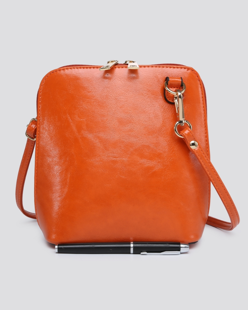 Zip Around Vegan Leather Crossbody Bag Assorted Colours