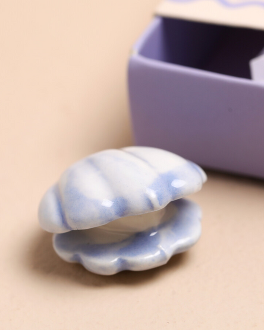 Oyster Shell Ceramic Token In Matchbox