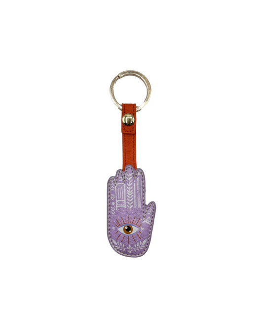 Hand Inked Vegan Leather Keyring