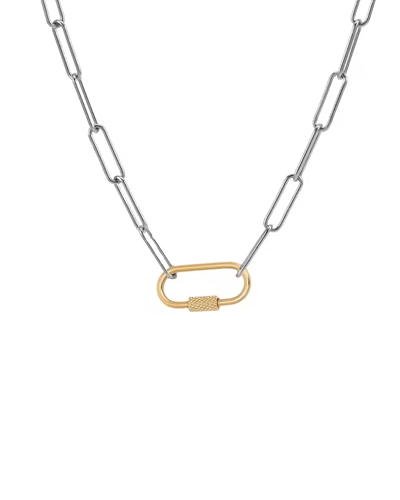 Paper Chain Necklace Silver With Gold