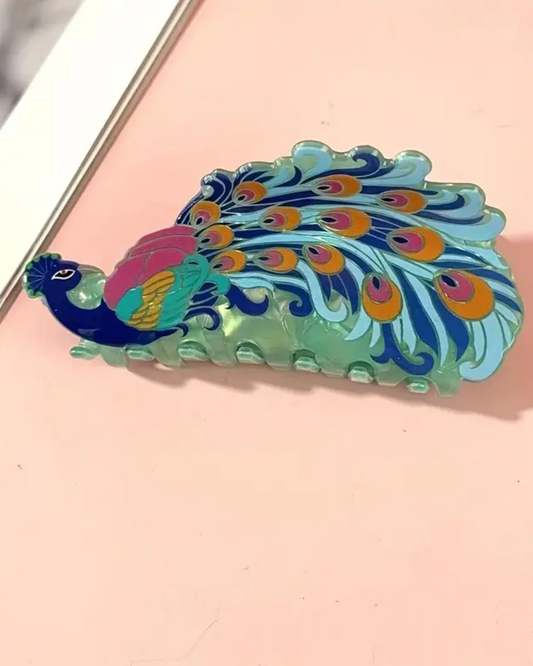 Prancing Peacock Hair Claw