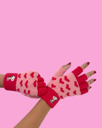 Peanuts Snoopy Love Fingerless Gloves