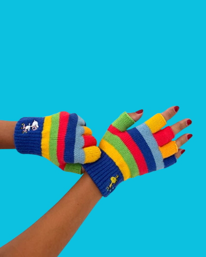 Peanuts Snoopy Rainbow Fingerless Gloves