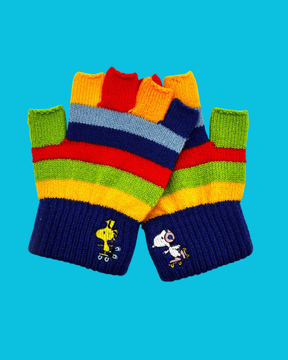 Peanuts Snoopy Rainbow Fingerless Gloves