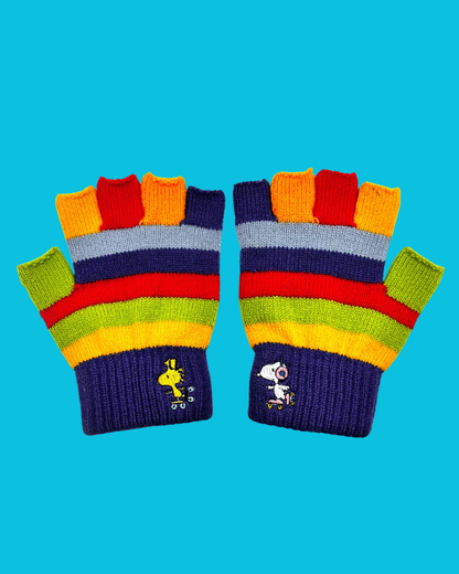 Peanuts Snoopy Rainbow Fingerless Gloves