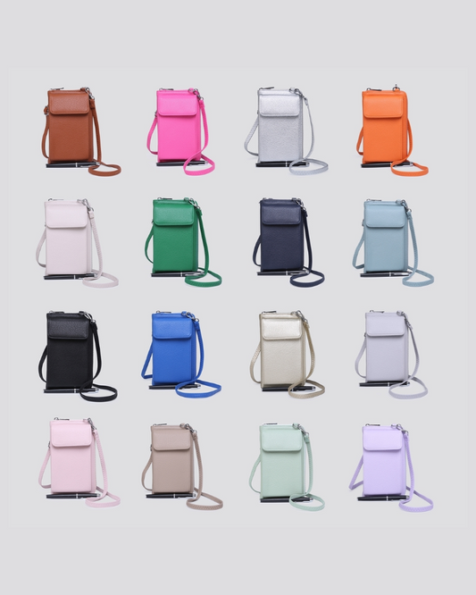 Travel Vegan Leather Crossbody Bag Assorted Colours