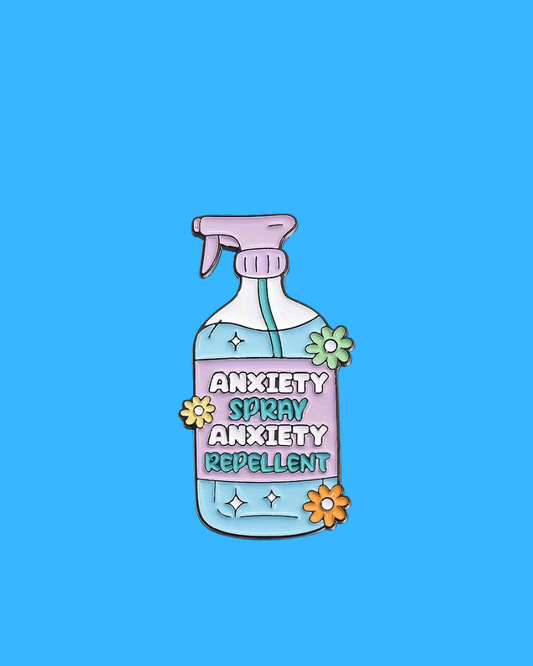 Anxiety Spray Enamel Pin Badge