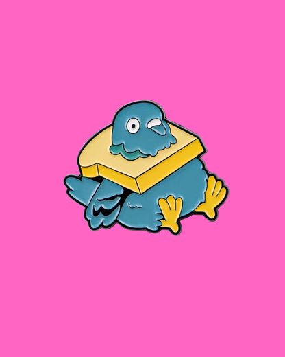 Pigeon Toast Pin Badge